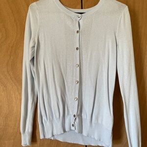 Baby blue rhinestone button up sweater.
